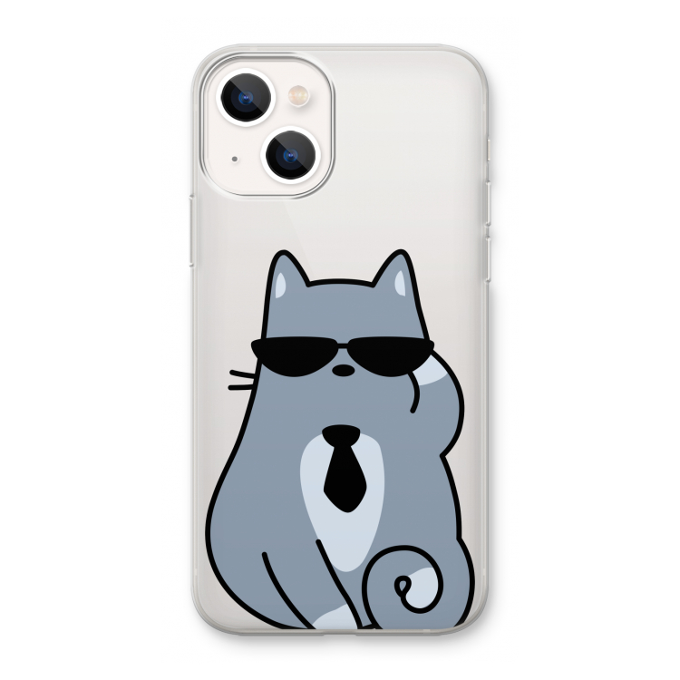 Cool cat: iPhone 13 mini Transparant Hoesje