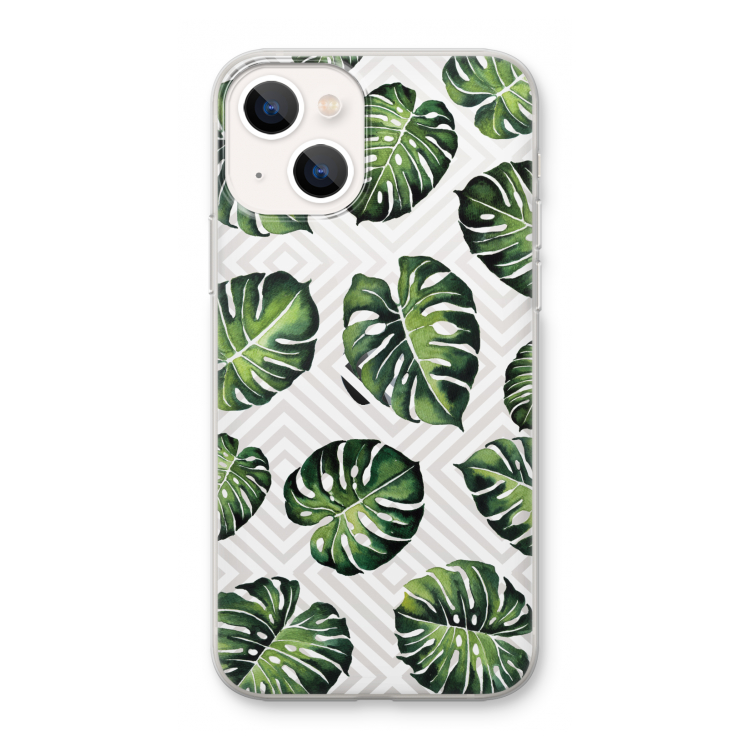 Geometrische jungle: iPhone 13 mini Transparant Hoesje