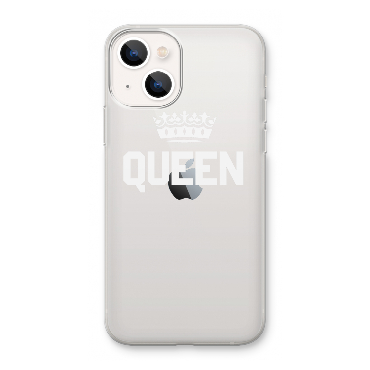 Queen zwart: iPhone 13 mini Transparant Hoesje