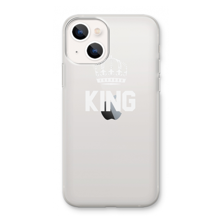 King zwart: iPhone 13 mini Transparant Hoesje