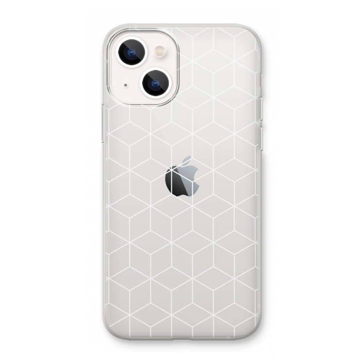 Zwart-witte kubussen: iPhone 13 mini Transparant Hoesje