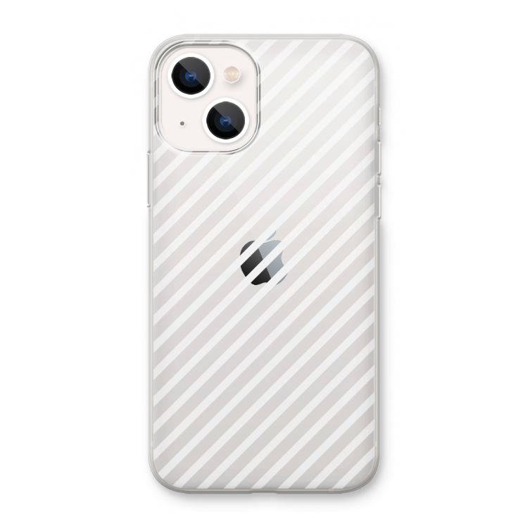 Strepen zwart-wit: iPhone 13 mini Transparant Hoesje