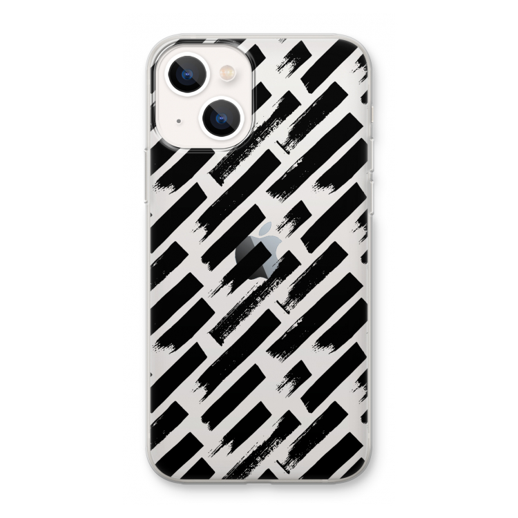 Zwarte vegen: iPhone 13 mini Transparant Hoesje