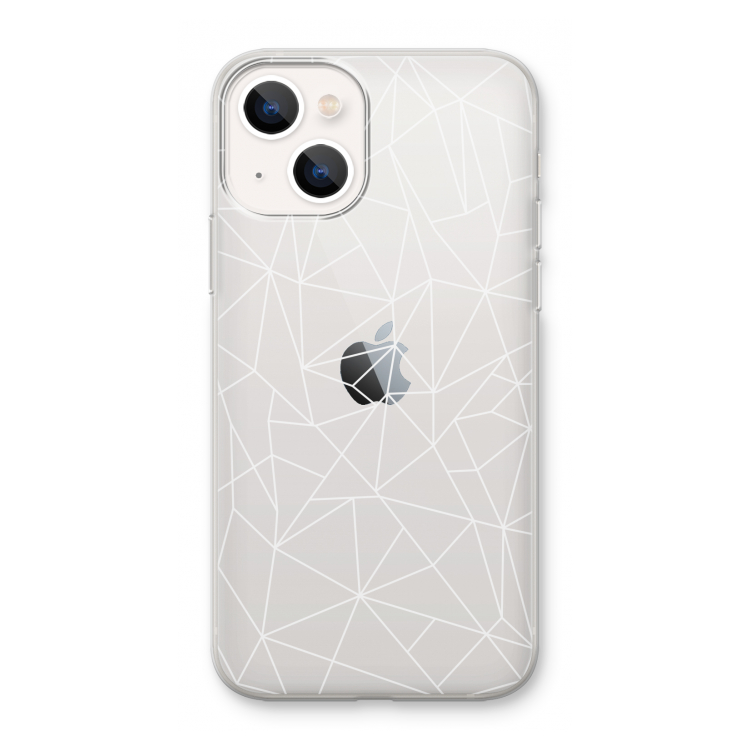 Geometrische lijnen wit: iPhone 13 mini Transparant Hoesje