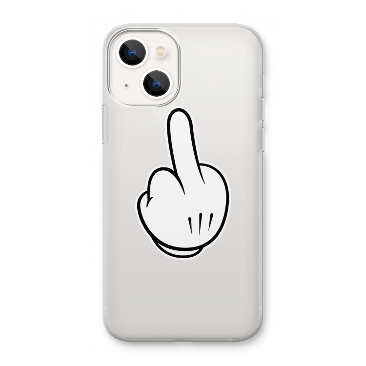 Middle finger black: iPhone 13 mini Transparant Hoesje