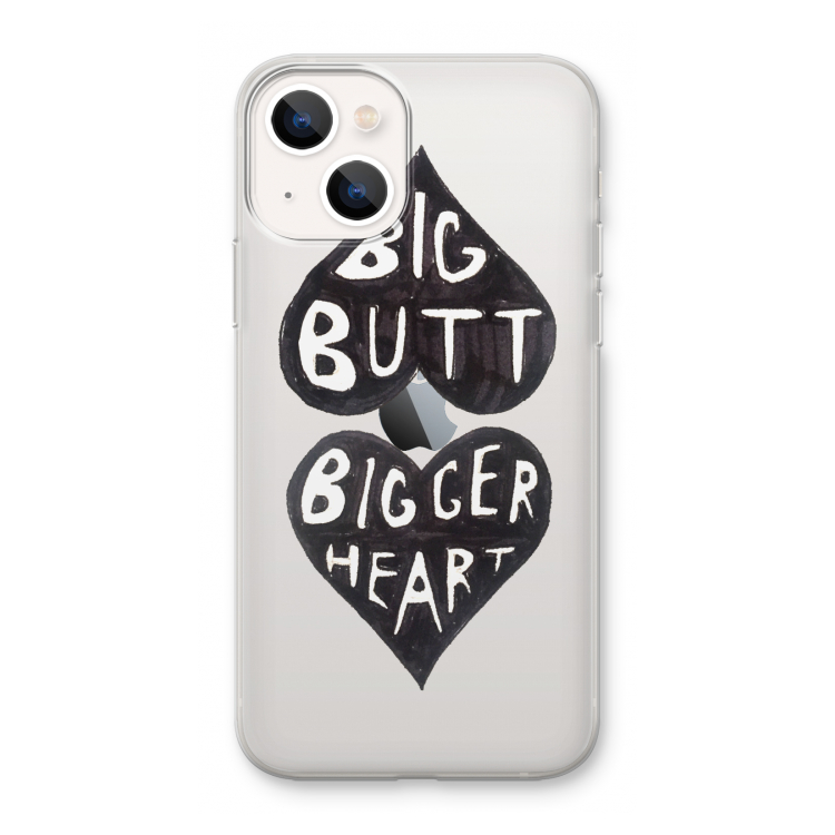 Big butt bigger heart: iPhone 13 mini Transparant Hoesje