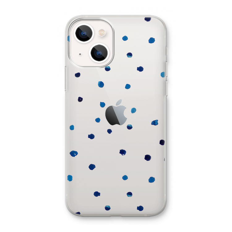 Blauwe stippen: iPhone 13 mini Transparant Hoesje
