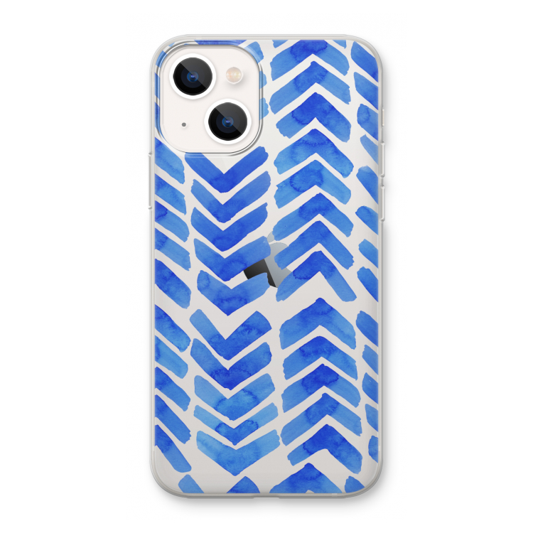 Blauwe pijlen: iPhone 13 mini Transparant Hoesje