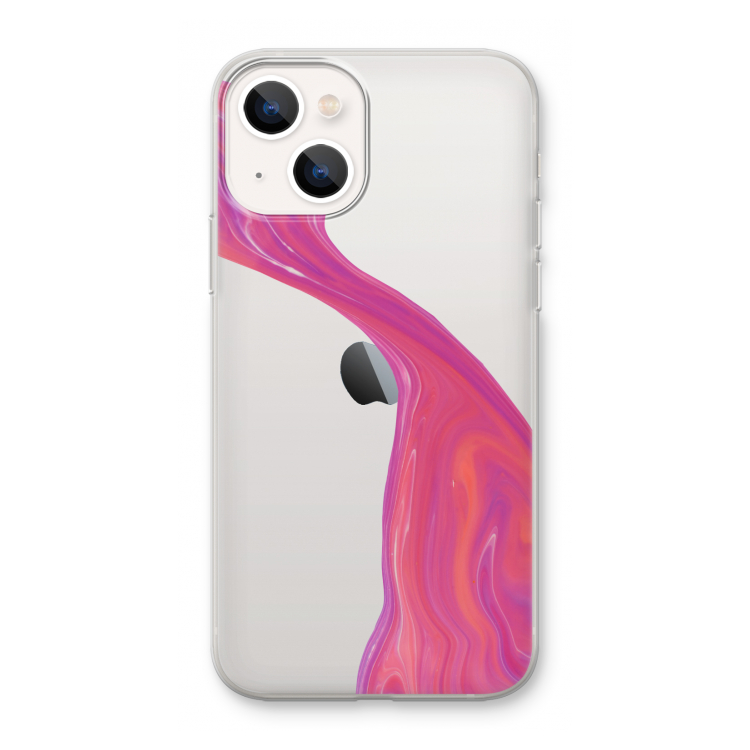 Paarse stroom: iPhone 13 mini Transparant Hoesje