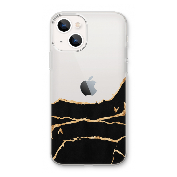Gouden marmer: iPhone 13 mini Transparant Hoesje