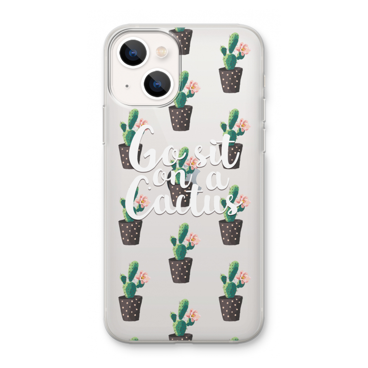 Cactus quote: iPhone 13 mini Transparant Hoesje