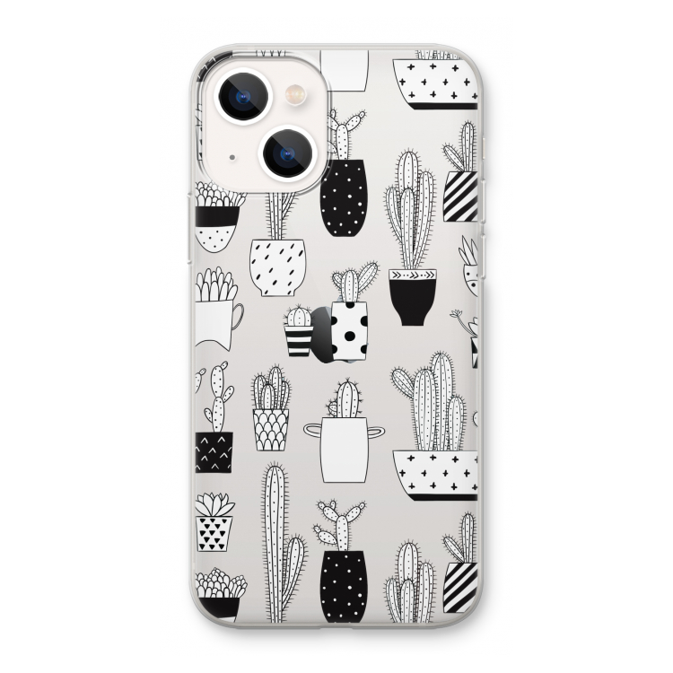 Cactusmotief: iPhone 13 mini Transparant Hoesje