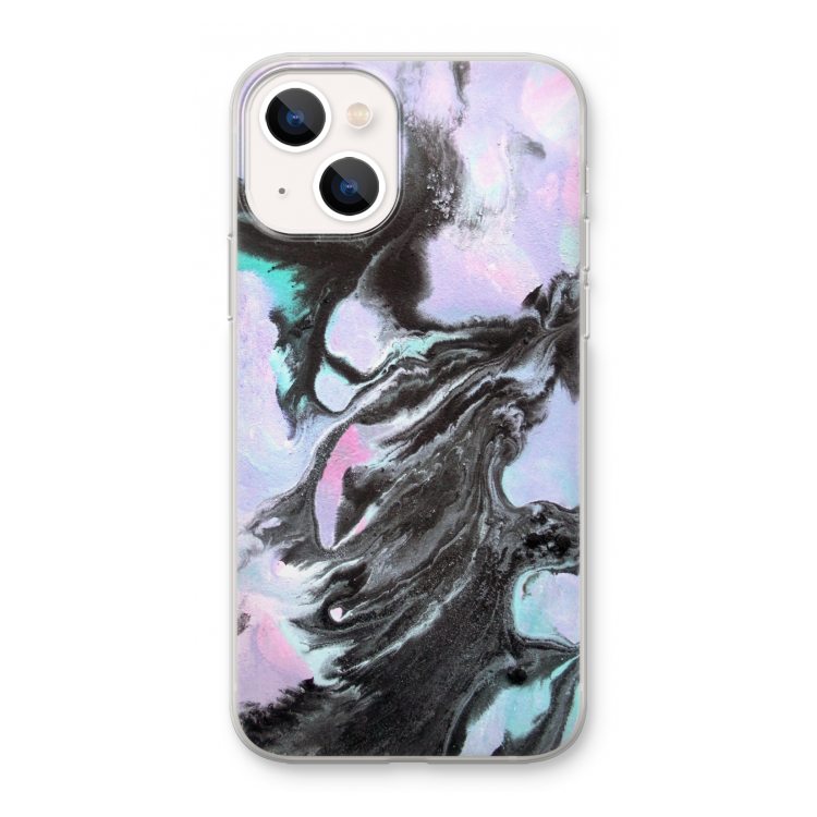 Pastel zwart: iPhone 13 mini Transparant Hoesje