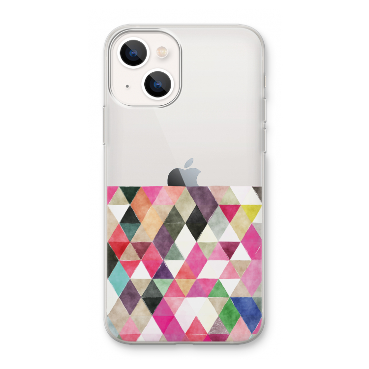 Gekleurde driehoekjes: iPhone 13 mini Transparant Hoesje