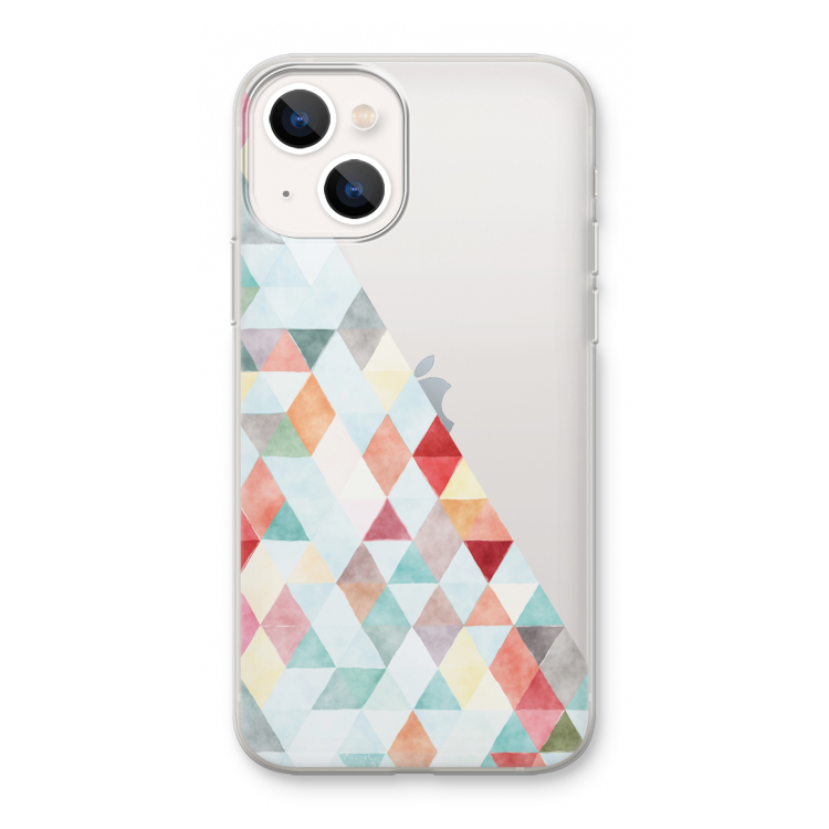 Gekleurde driehoekjes pastel: iPhone 13 mini Transparant Hoesje