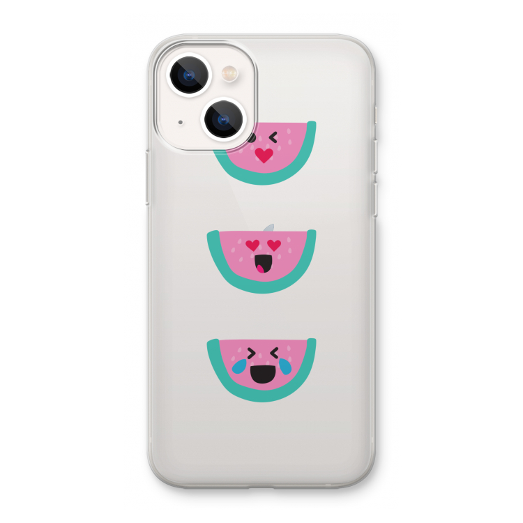 Smiley watermeloen: iPhone 13 mini Transparant Hoesje