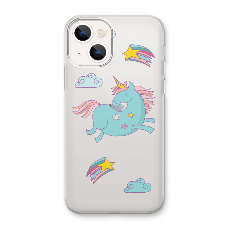 Vliegende eenhoorn: iPhone 13 mini Transparant Hoesje