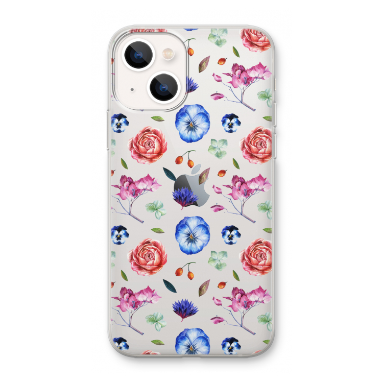 Bloemetjes: iPhone 13 mini Transparant Hoesje