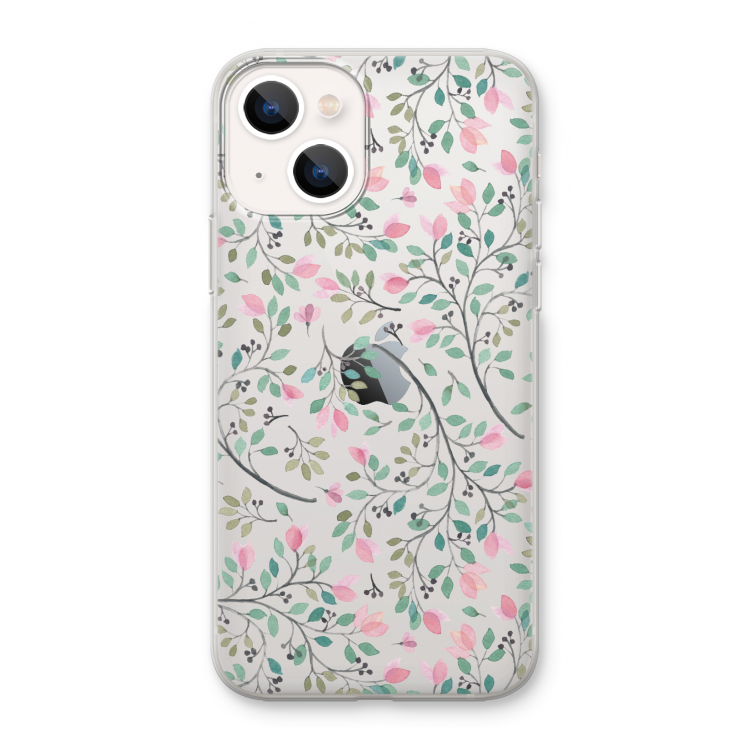 Sierlijke bloemen: iPhone 13 mini Transparant Hoesje