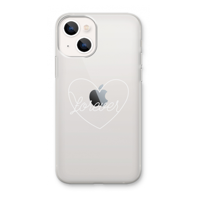 Forever heart pastel: iPhone 13 mini Transparant Hoesje