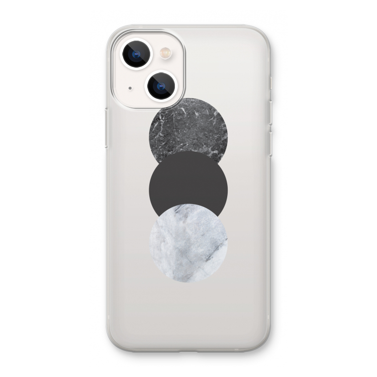 Marmeren cirkels: iPhone 13 mini Transparant Hoesje