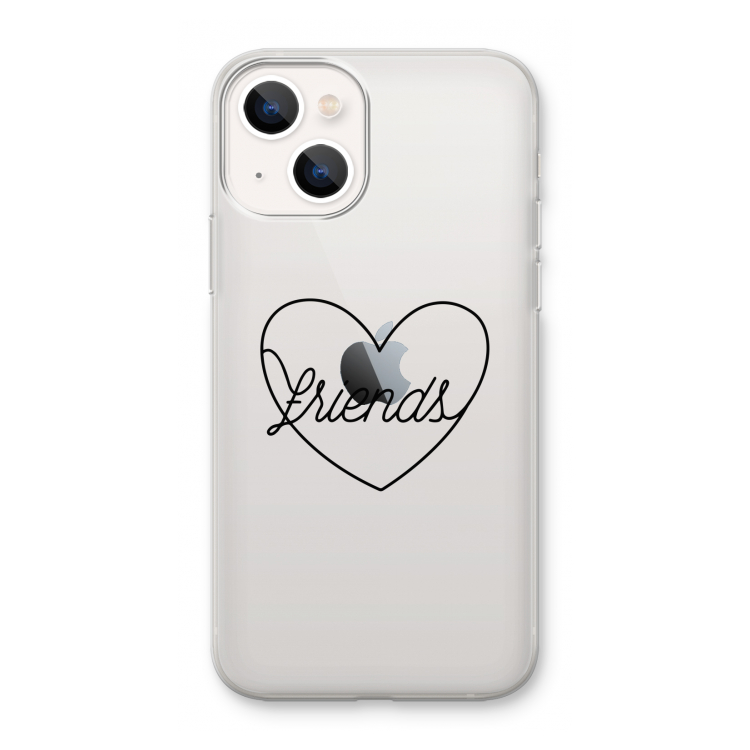 Friends heart black: iPhone 13 mini Transparant Hoesje