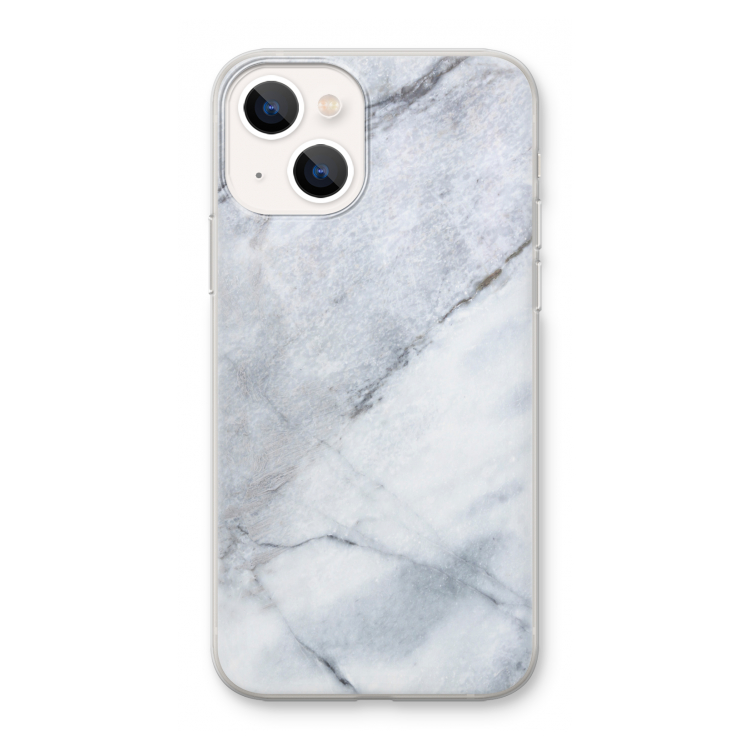 Witte marmer: iPhone 13 mini Transparant Hoesje