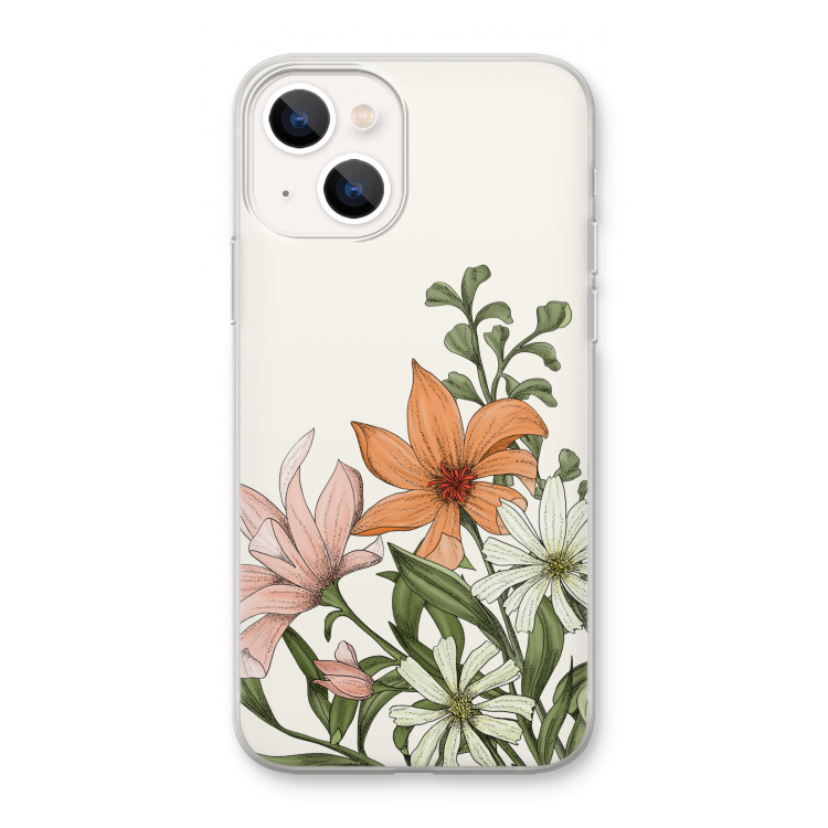 Floral bouquet: iPhone 13 mini Transparant Hoesje