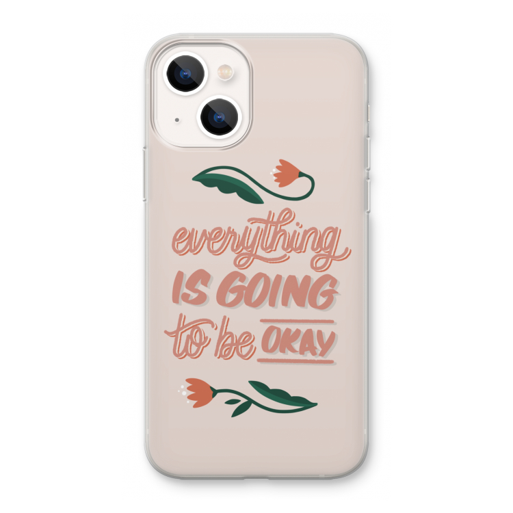Optimistic flower girl: iPhone 13 mini Transparant Hoesje