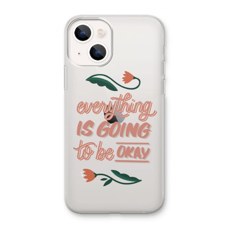 Optimistic flower girl: iPhone 13 mini Transparant Hoesje