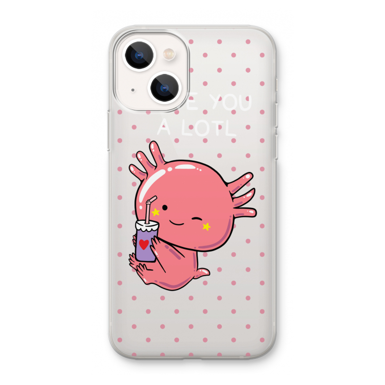 Love You A Lotl: iPhone 13 mini Transparant Hoesje