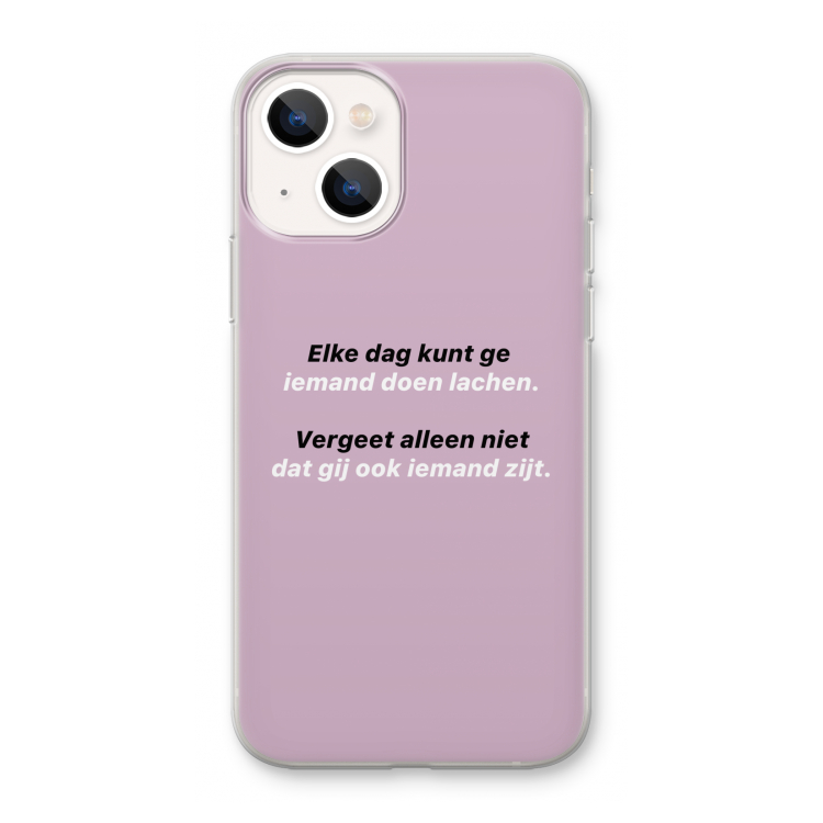 gij zijt ook iemand: iPhone 13 mini Transparant Hoesje