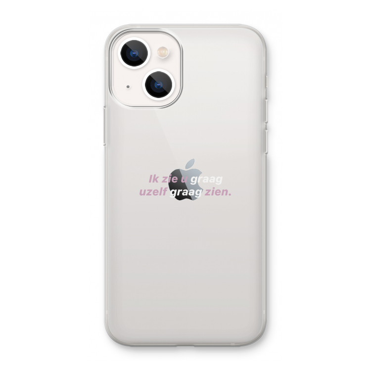 uzelf graag zien: iPhone 13 mini Transparant Hoesje