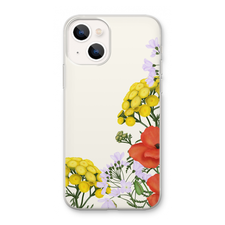 Wilde bloemen: iPhone 13 mini Transparant Hoesje