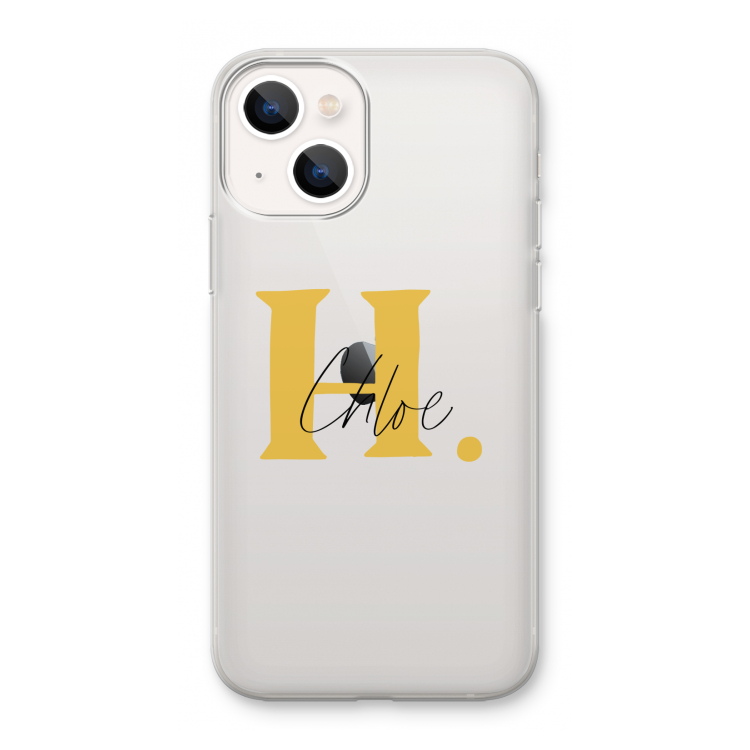 Amber Script: iPhone 13 mini Transparant Hoesje