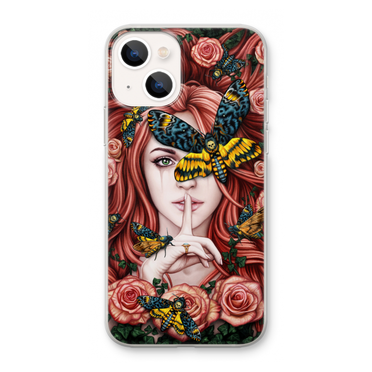 Lady Moth: iPhone 13 mini Transparant Hoesje