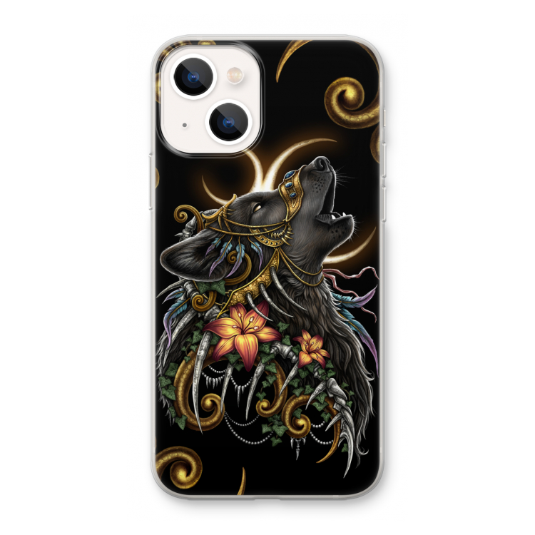 Huilende Wolf: iPhone 13 mini Transparant Hoesje