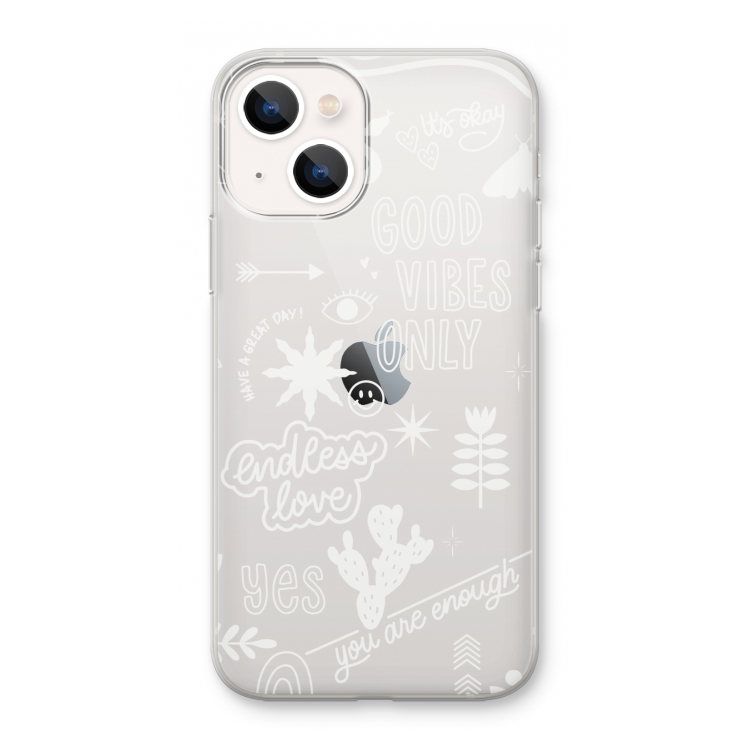 Good vibes: iPhone 13 mini Transparant Hoesje