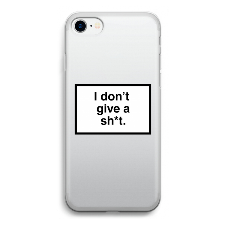 Don't give a shit: iPhone SE 2020 Transparant Hoesje