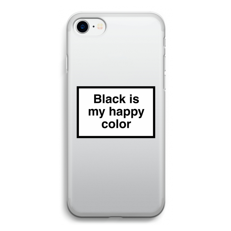 Black is my happy color: iPhone SE 2020 Transparant Hoesje