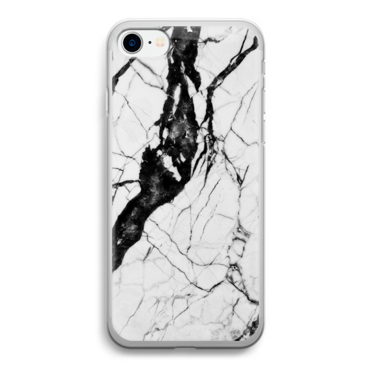 Witte marmer 2: iPhone SE 2020 Transparant Hoesje