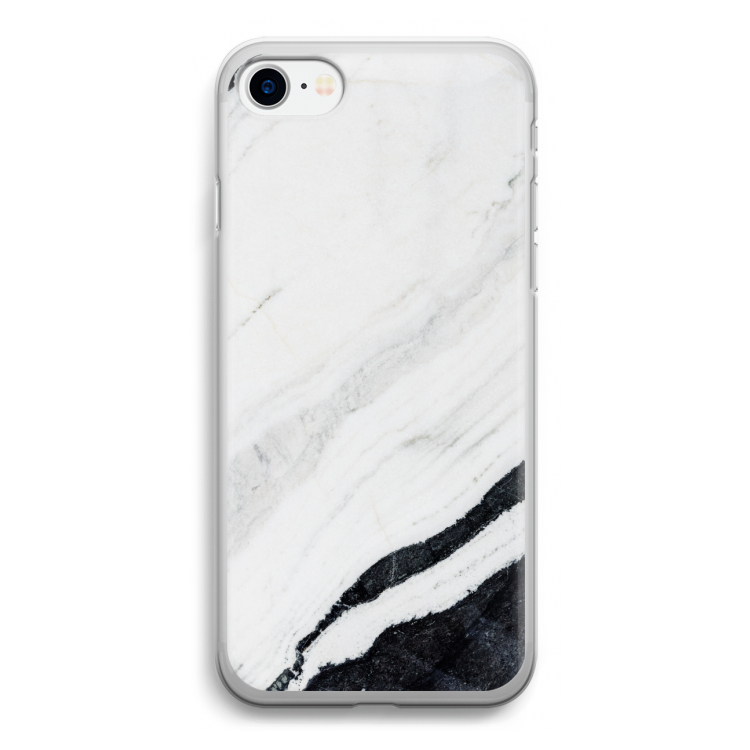 Elegante marmer: iPhone SE 2020 Transparant Hoesje