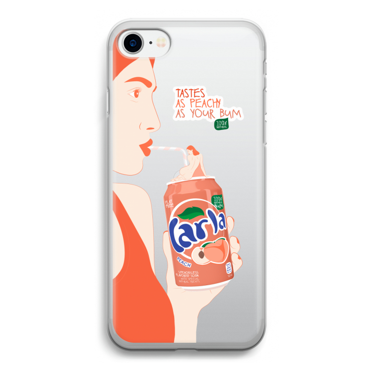 Peach please!: iPhone SE 2020 Transparant Hoesje