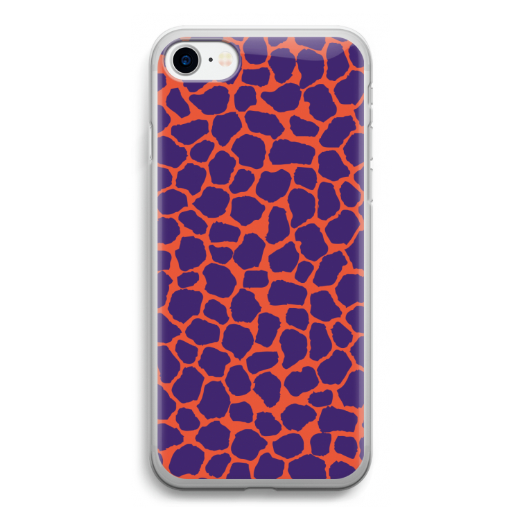 Purple Giraffe: iPhone SE 2020 Transparant Hoesje