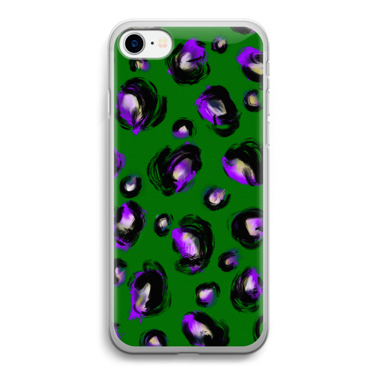 Green Cheetah: iPhone SE 2020 Transparant Hoesje