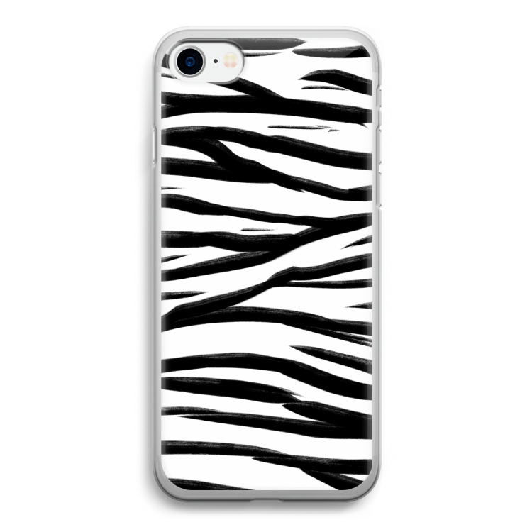 Zebra pattern: iPhone SE 2020 Transparant Hoesje