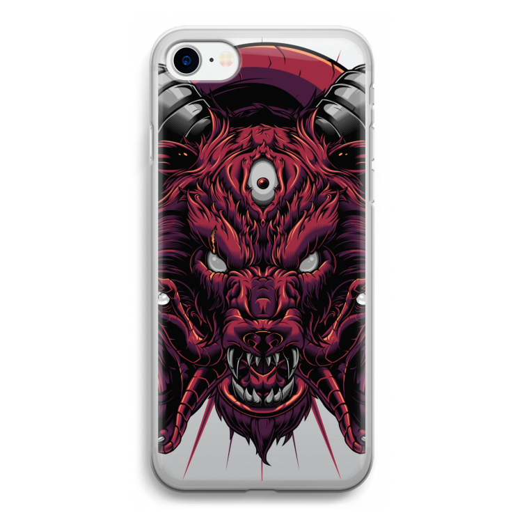 Hell Hound and Serpents: iPhone SE 2020 Transparant Hoesje