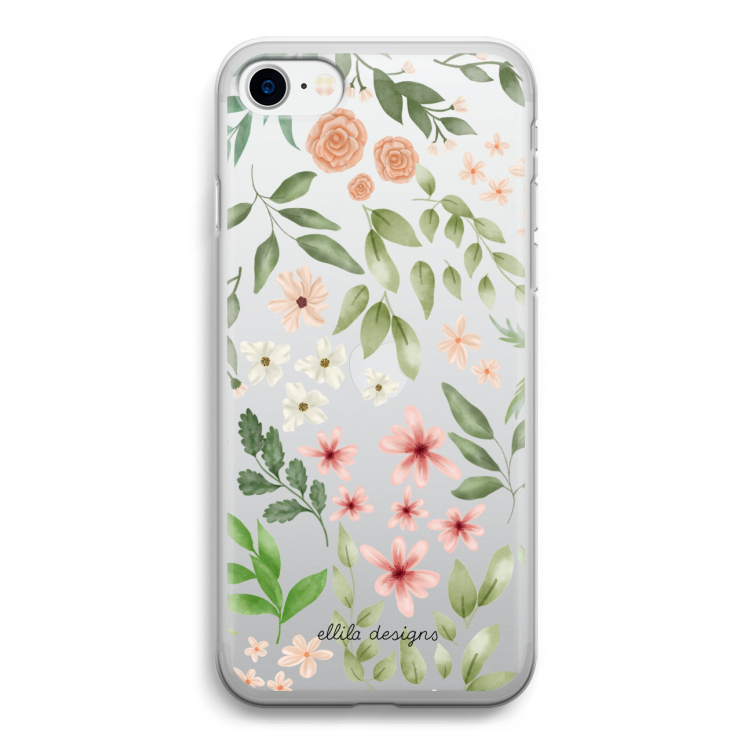 Botanical sweet flower heaven: iPhone SE 2020 Transparant Hoesje