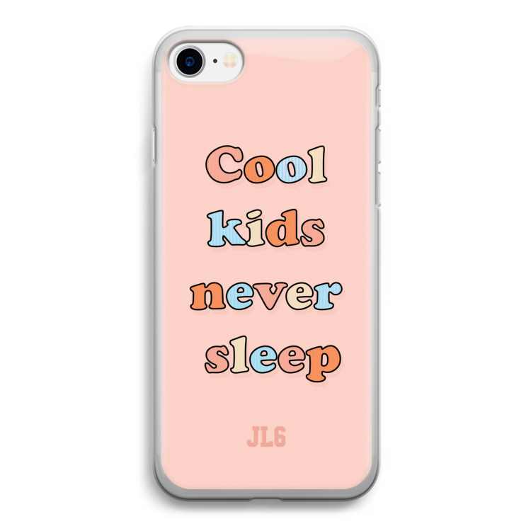 Cool Kids Never Sleep: iPhone SE 2020 Transparant Hoesje