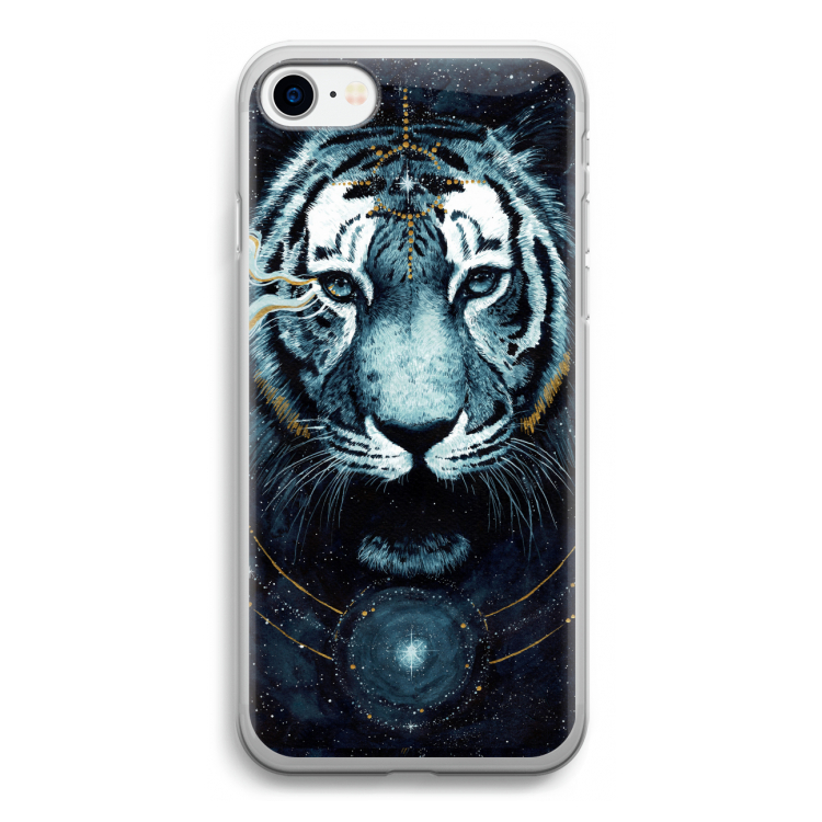Darkness Tiger: iPhone SE 2020 Transparant Hoesje